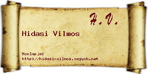 Hidasi Vilmos névjegykártya